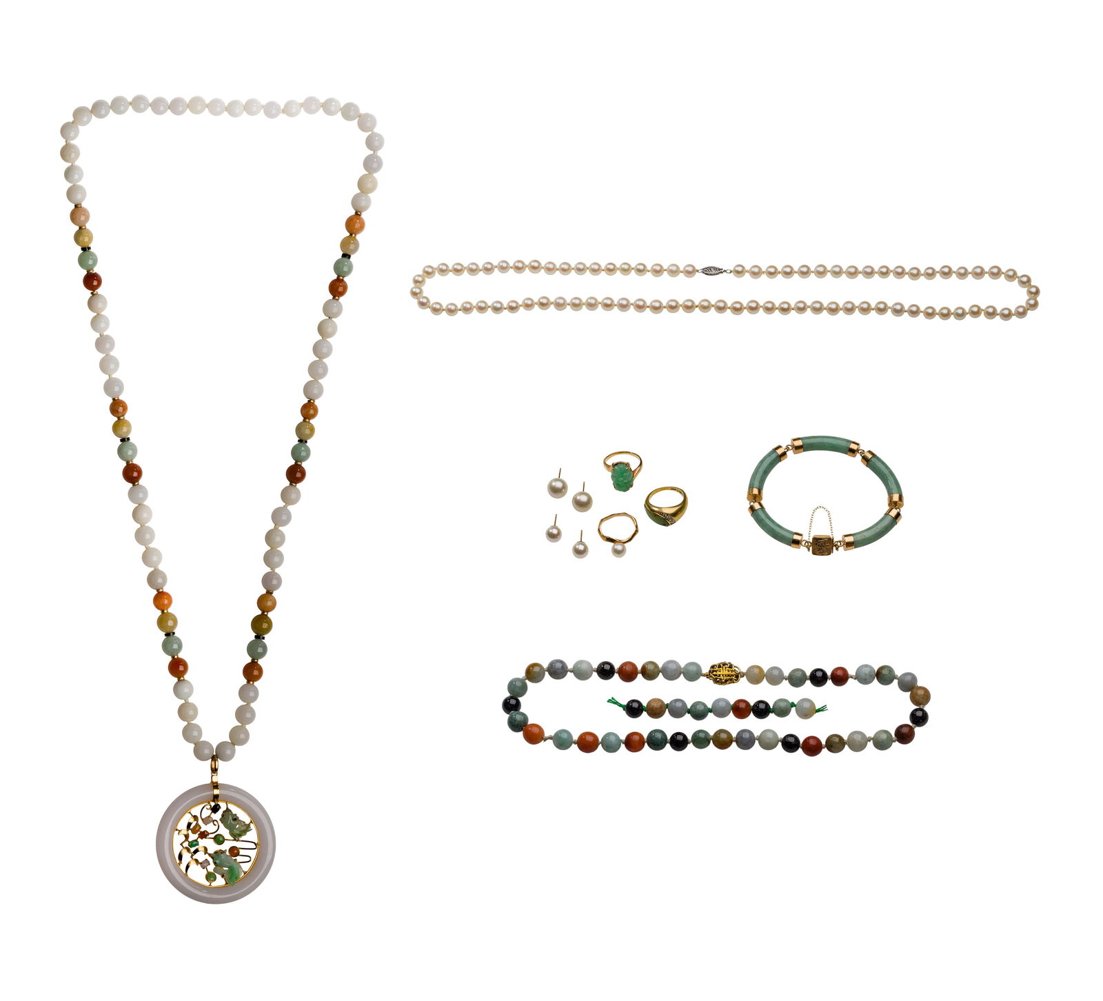 14k Yellow Gold and Jadeite Jade / Pearl Jewelry Assortment (1 of 3)