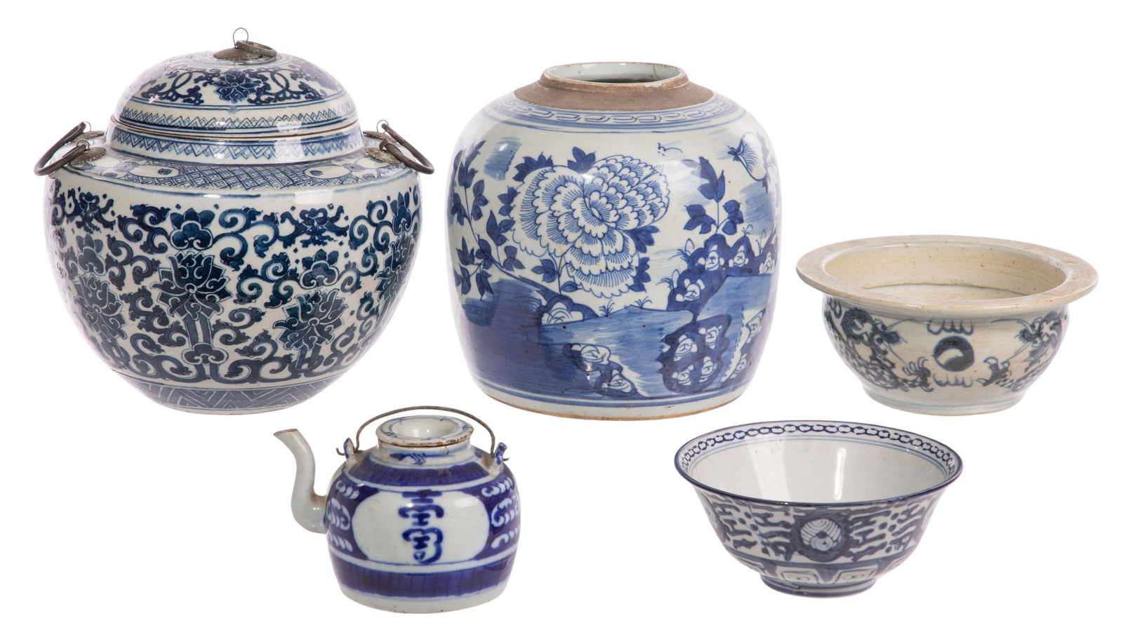 Asian Blue and White Porcelain Object Assortment (1 of 2)