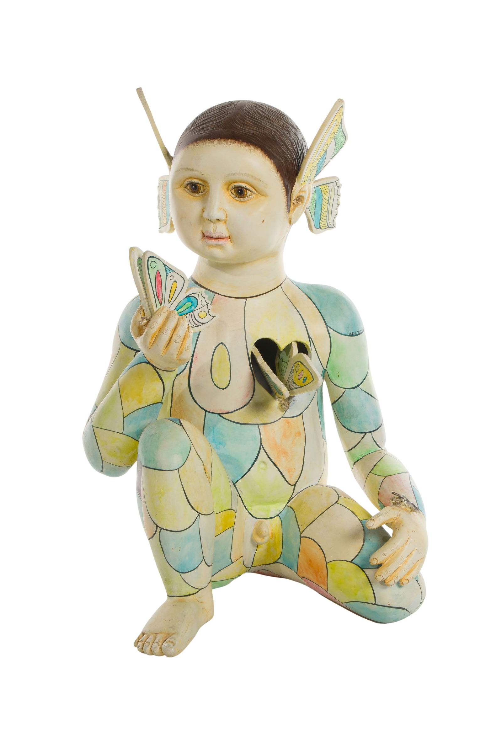 Sergio Bustamante (Mexican, b.1949) 'Butterfly Boy' Ceramic Sculpture (1 of 8)