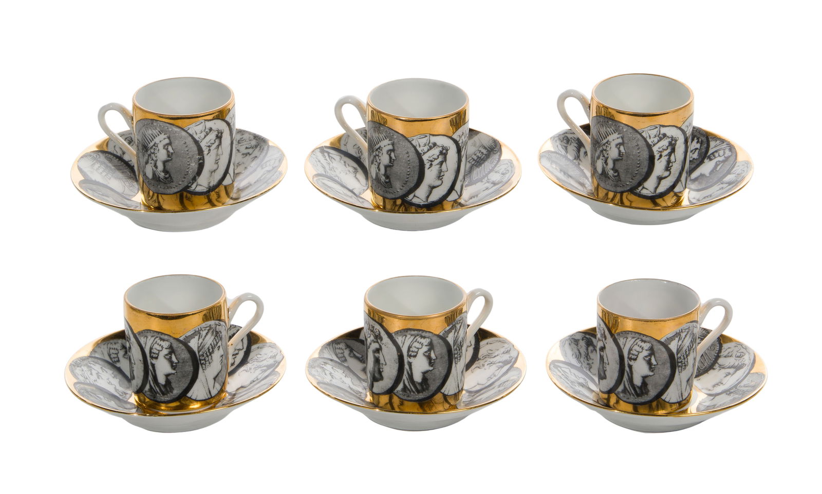 Piero Fornasetti Cammei Mocha Cup and Saucer Collection (1 of 4)