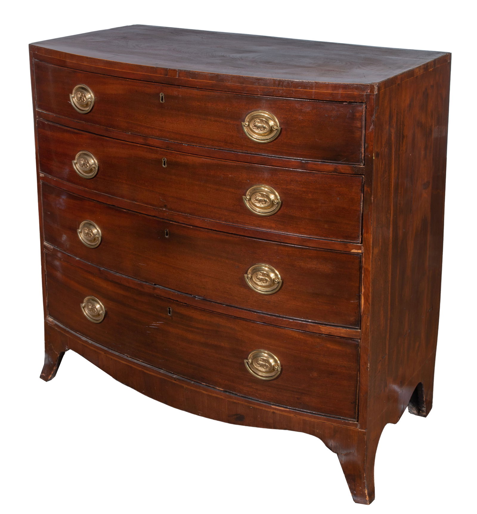 Hepplewhite Style Mahogany Bowfront Chest (1 of 6)