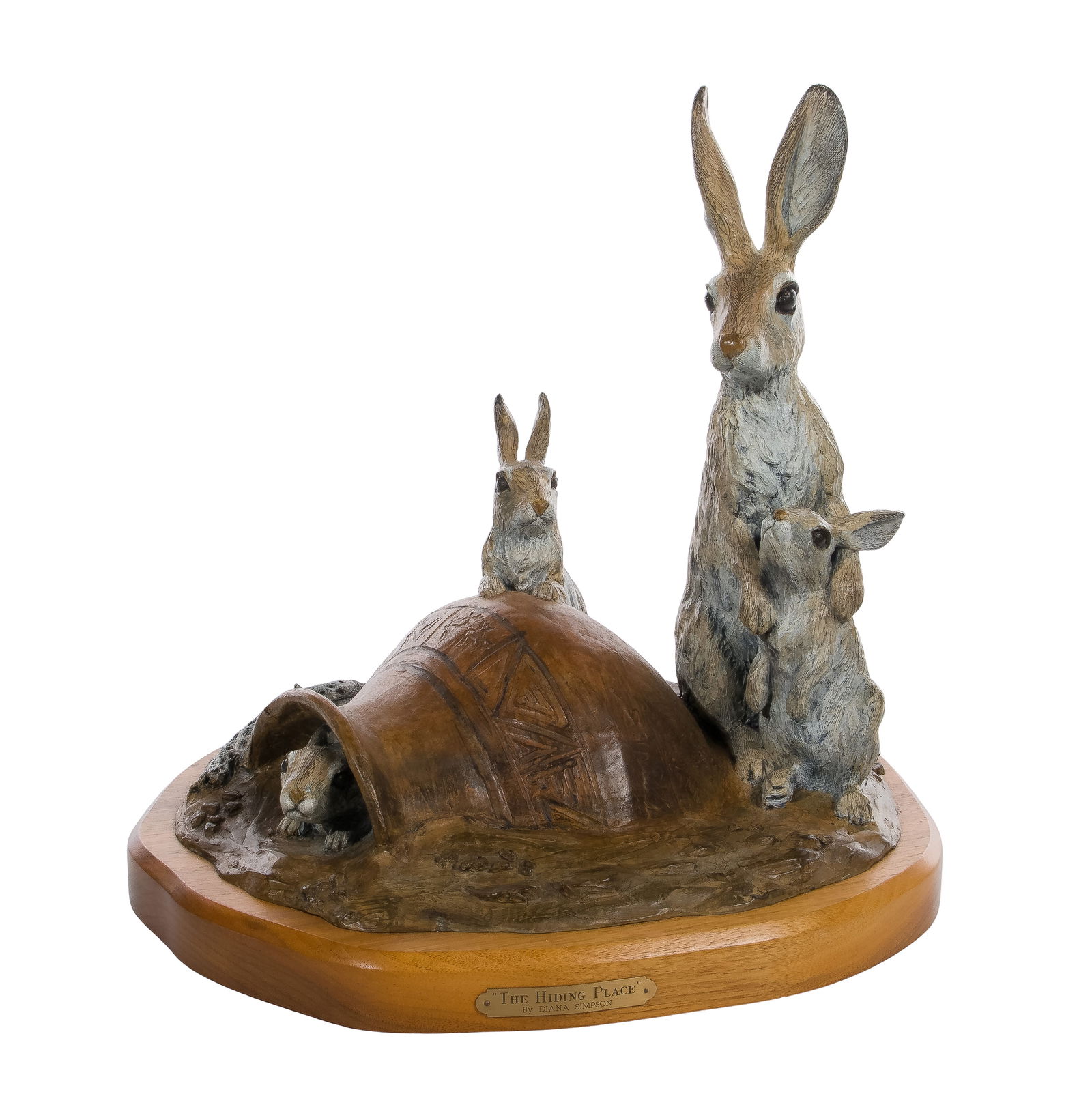 Diana Kung Simpson (American, b.1935) 'The Hiding Place' Painted Bronze Sculpture (1 of 5)