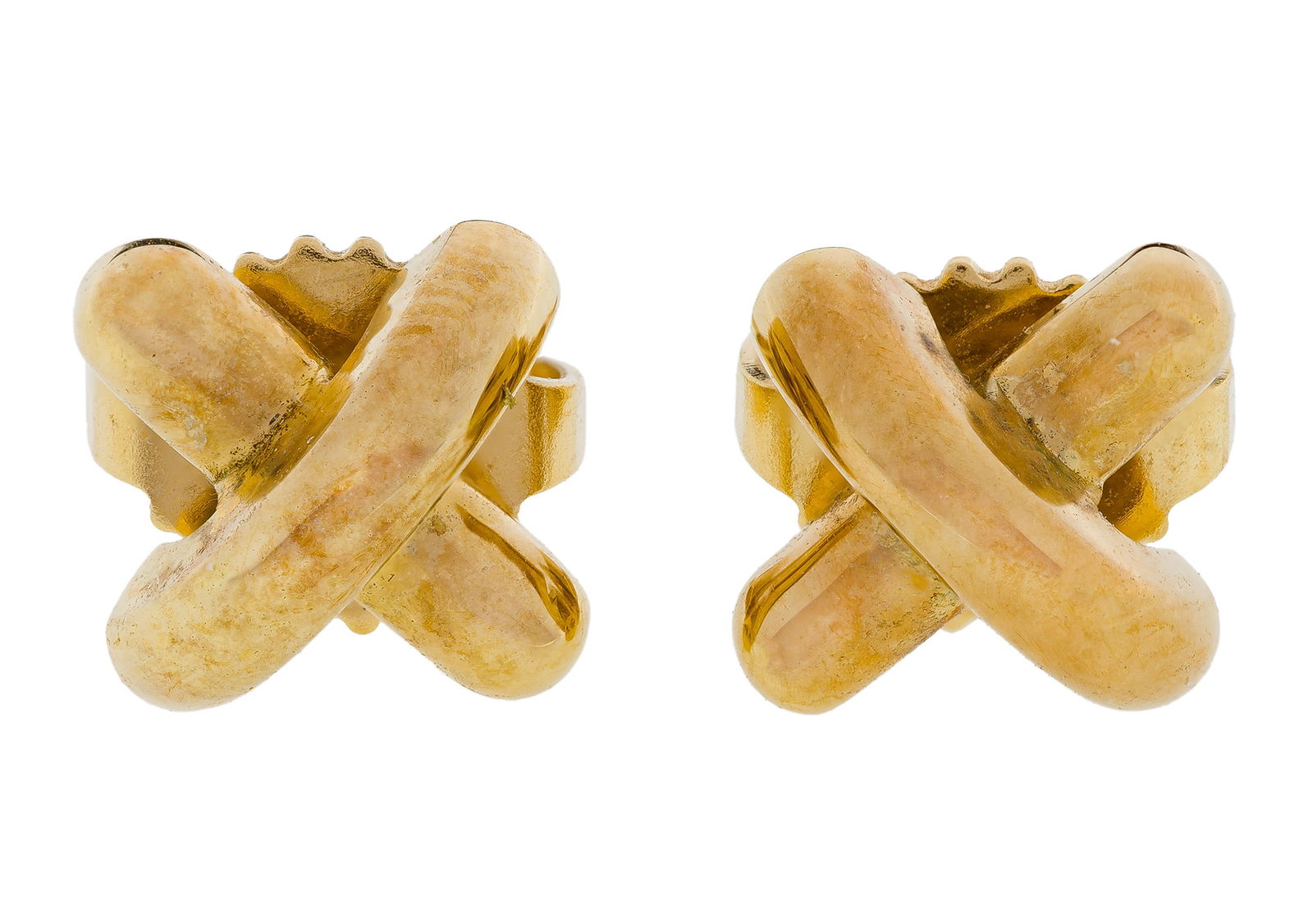 Tiffany & Co.18k Yellow Gold Cross-Stitch Earrings (1 of 3)