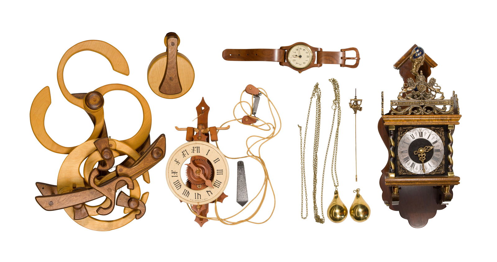 Wood Sculpture and Clock Assortment (1 of 1)