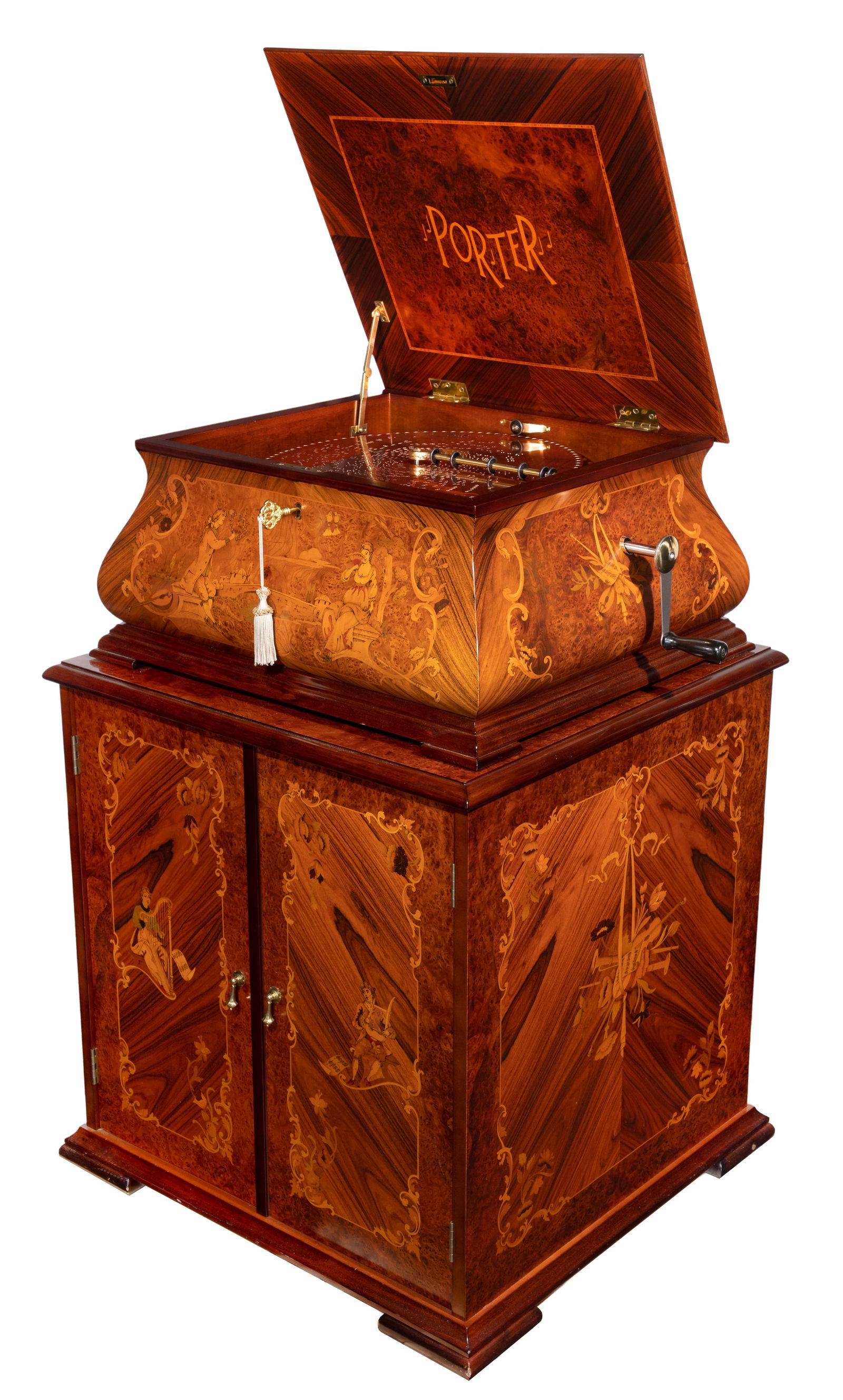 Porter Marquetry Inlaid Music Box on Cabinet (1 of 12)