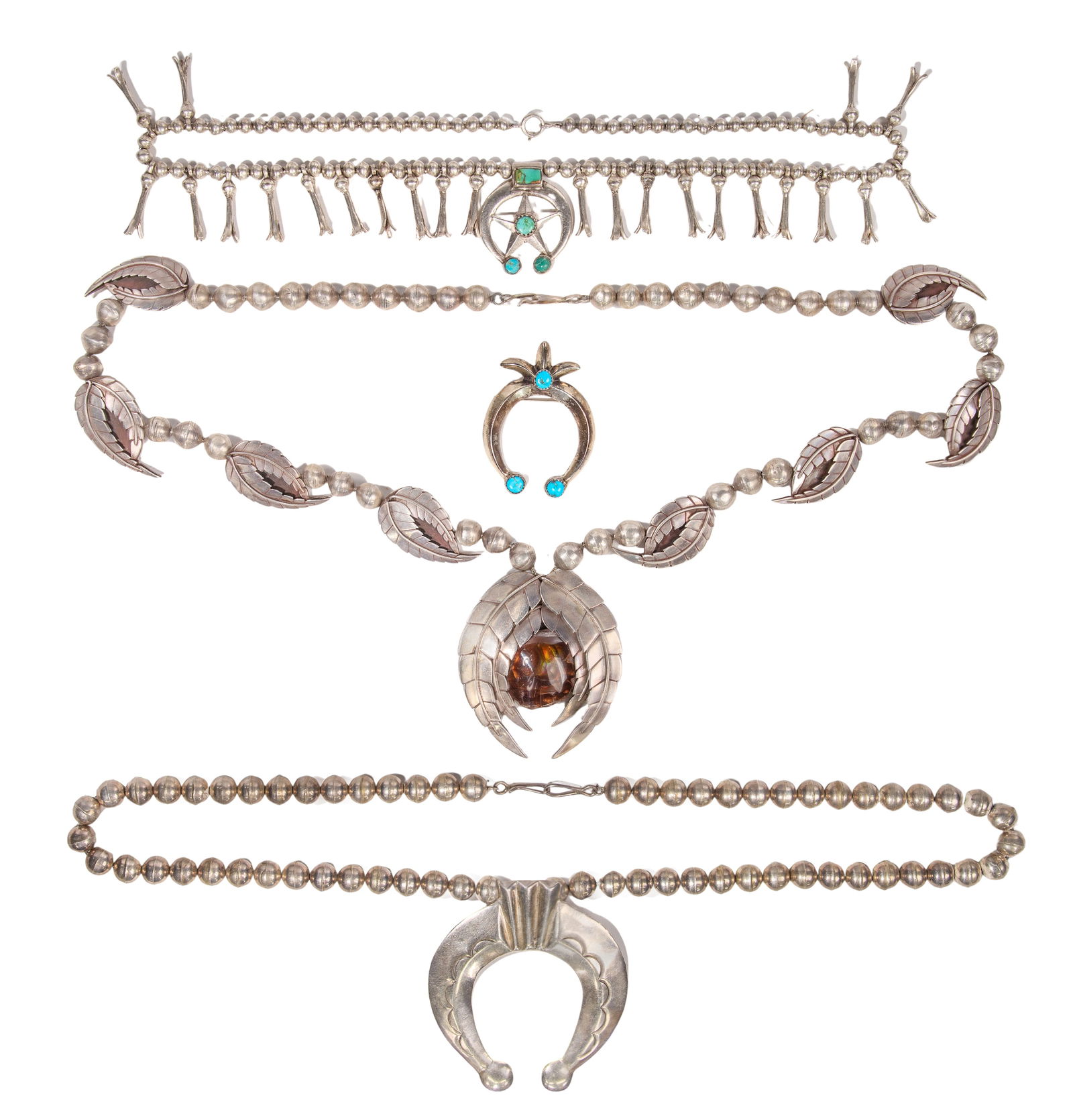 Native American Sterling Silver Naja Necklace and Brooch Assortment (1 of 1)