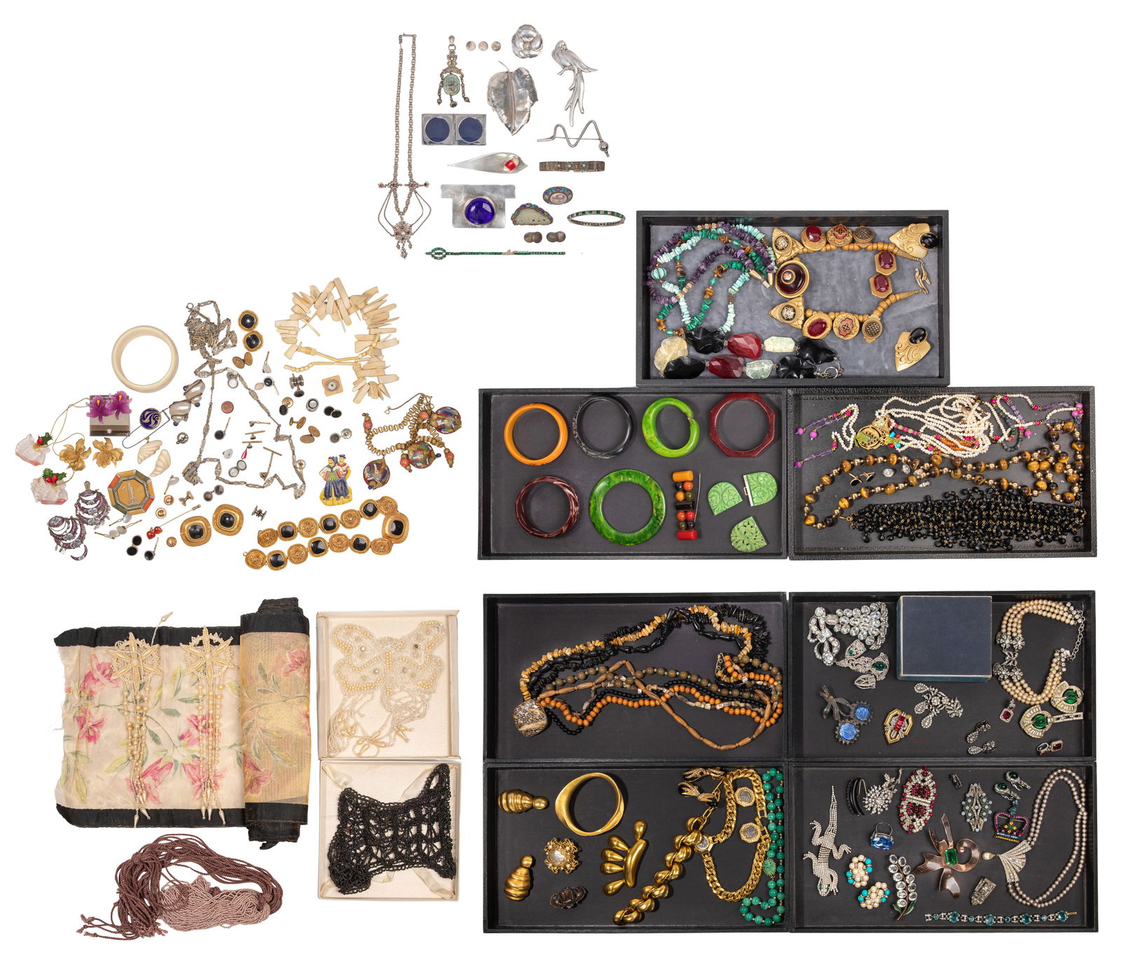 Sterling Silver, European Silver (800), Designer and Costume Jewelry Assortment (1 of 6)