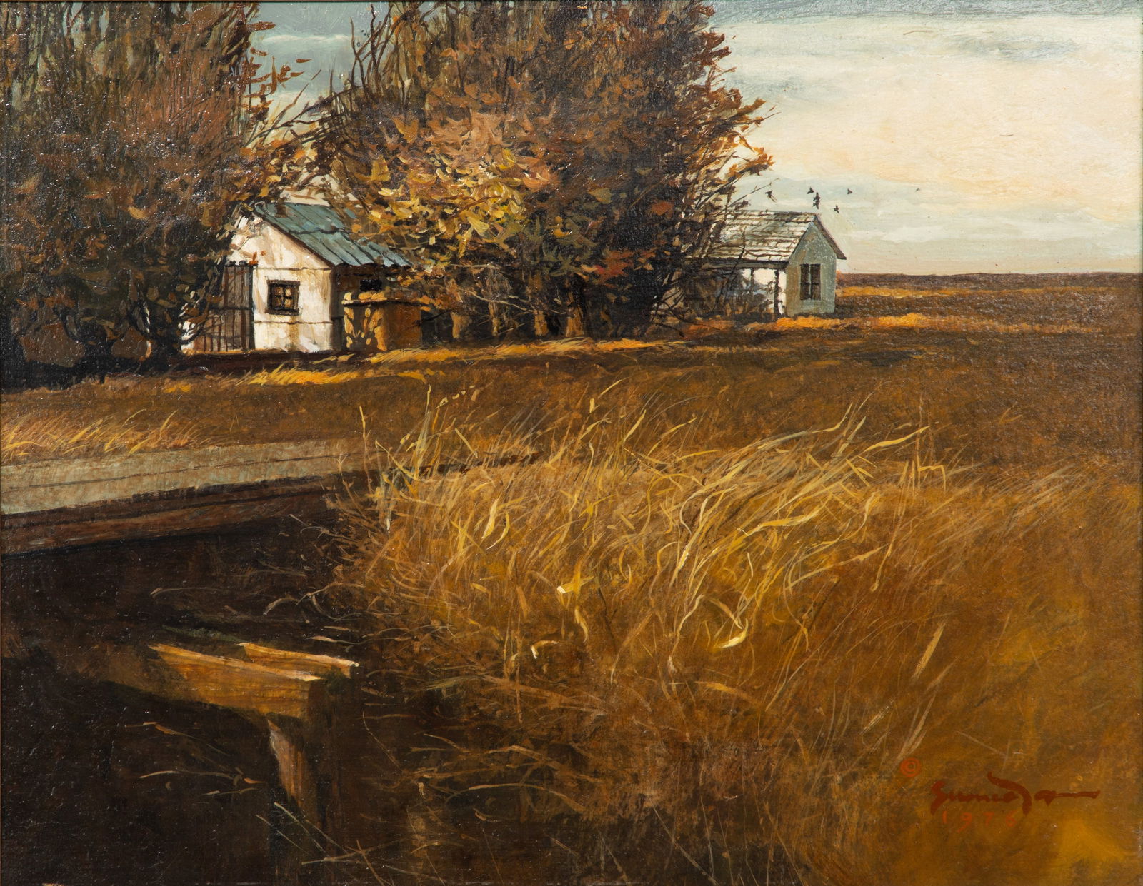 Gregory Sumida (American, b.1948) 'Pick-Up Crossing' Oil on Masonite (1 of 6)