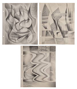 Medard P. Klein (American, 1905-2002) Graphite on Paper Collection: Medard P. Klein (American, 1905-2002) Graphite on Paper Collection (3) undated items, pencil signed lower right, depicting abstract designs, unframed Property from: a Private Collector, Roselle, Illin
