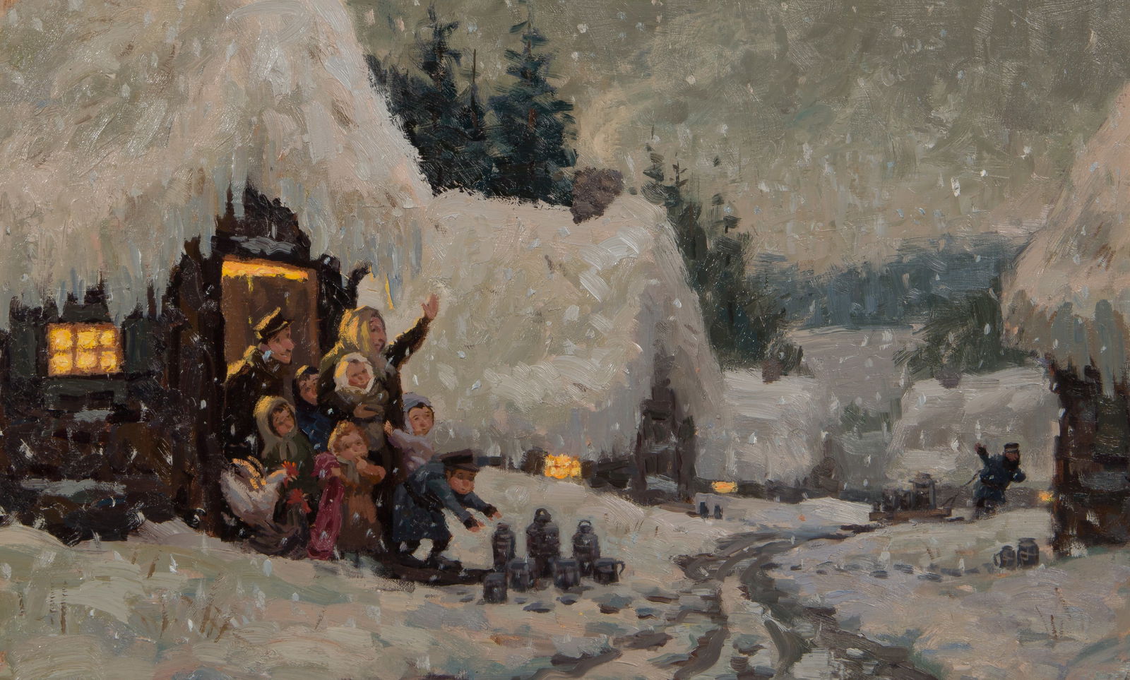 David Slonim (American, b.1966) Oil on Canvas on Board (1 of 4)