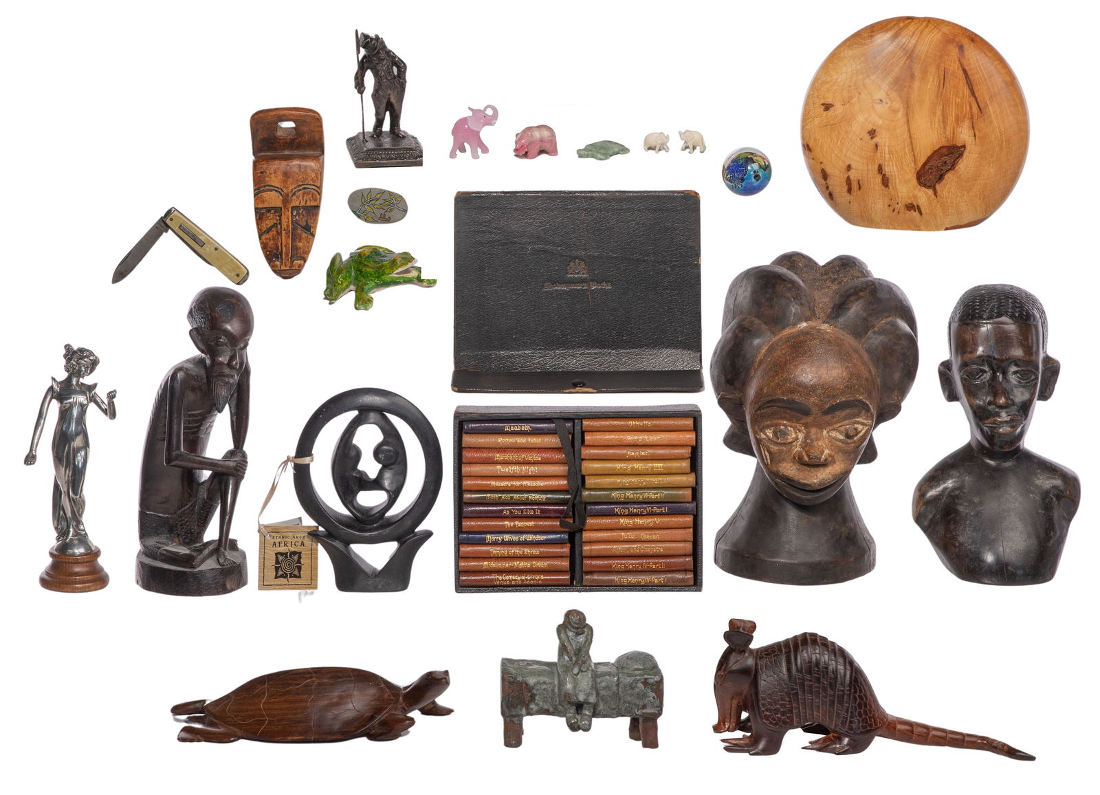 Knickerbocker Leatherbound 'Shakespeare's Works' and Decorative Object Assortment (1 of 1)