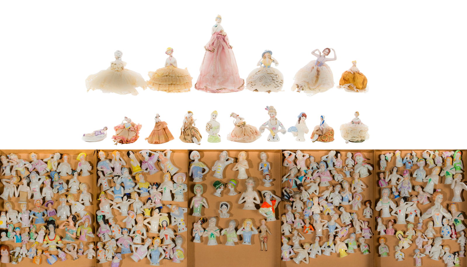 Porcelain Half Doll Assortment Auction