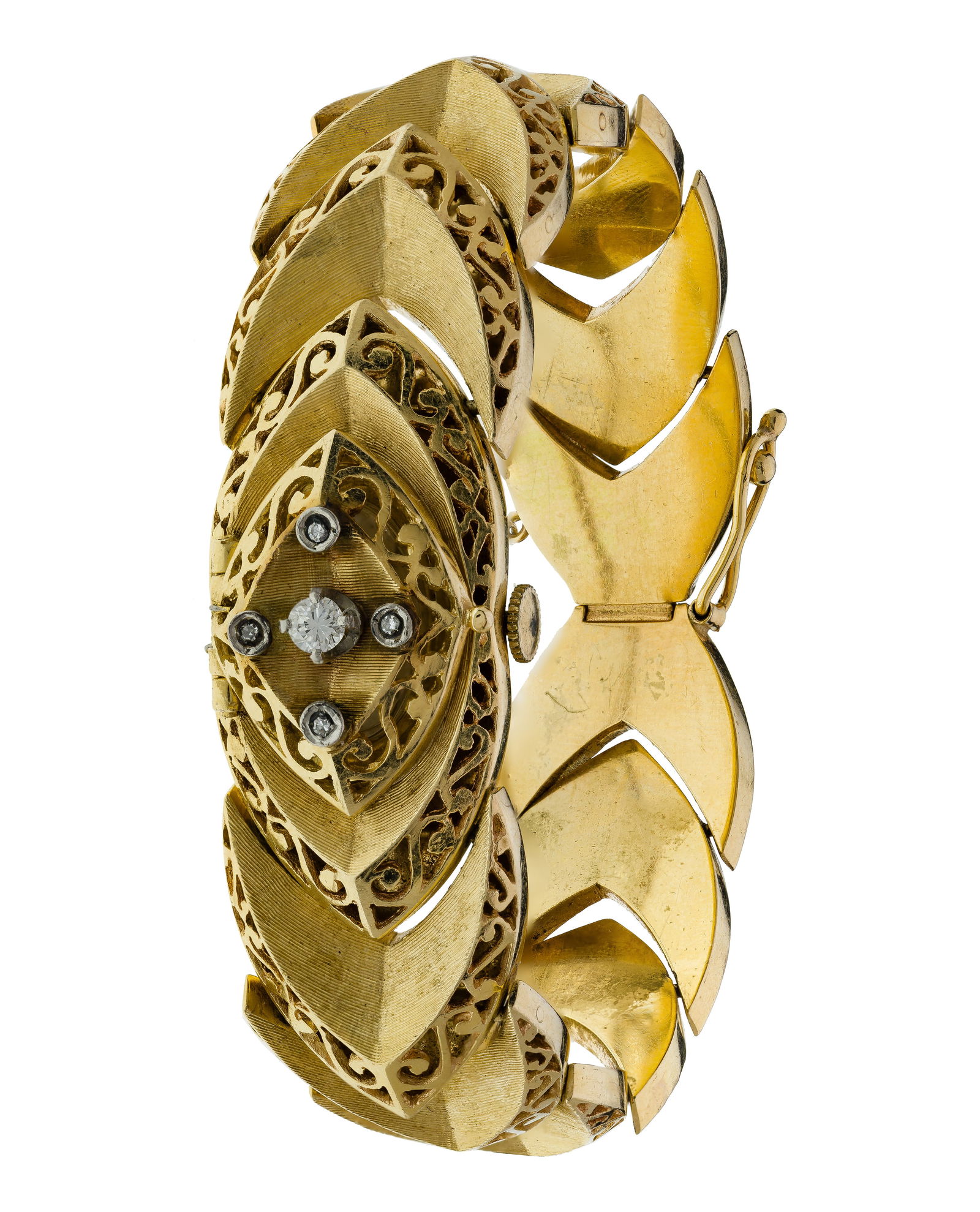 Sellita 14k Yellow Gold Case and Band Surprise Wristwatch (1 of 5)