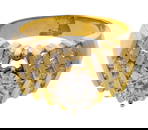 14k Yellow Gold and Diamond Ring