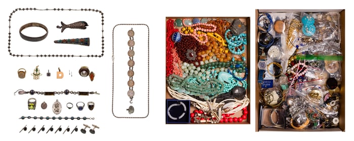 Gold, Silver, Costume Jewelry and Wristwatch Assortment