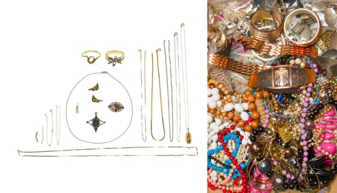 Gold, Sterling Silver and Costume Jewelry Assortment