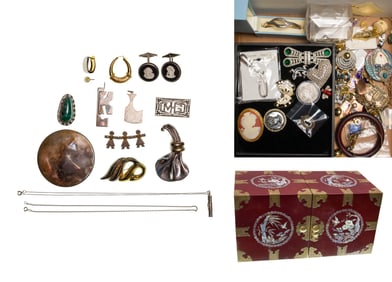 14k Gold, Sterling Silver and Costume Jewelry Assortment