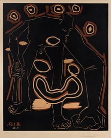 Pablo Picasso (Spanish, 1881-1973) 'Man with Cane' Linocut