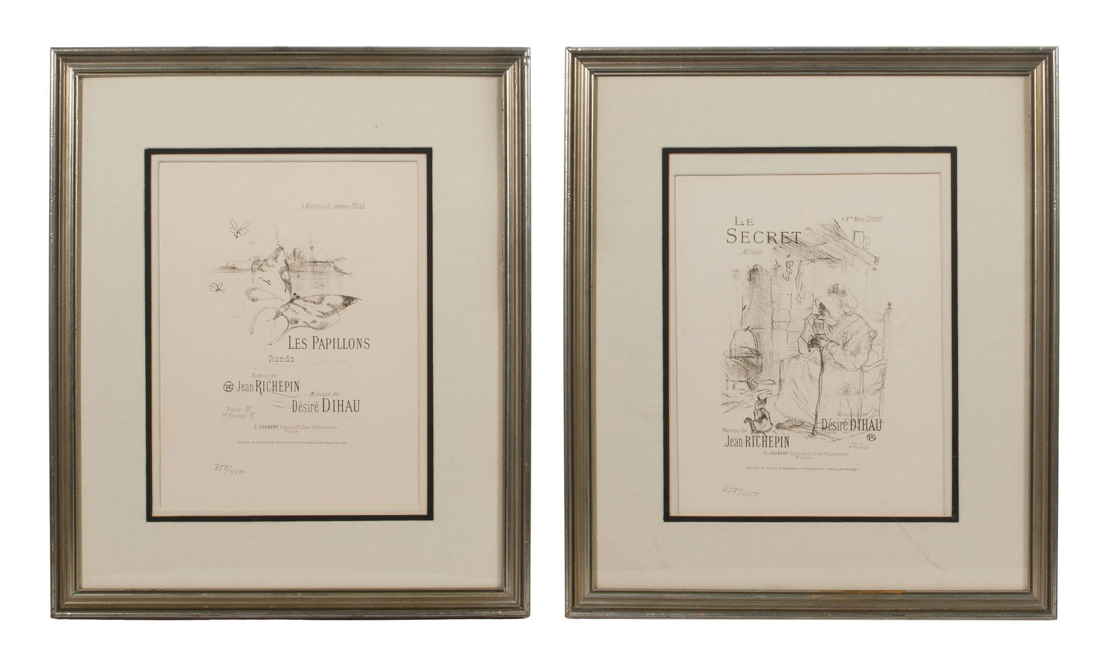 After Henri de Toulouse-Lautrec (French, 1864-1901) 'Les Papillons' and 'Le Secret' Lithographs (1 of 1)