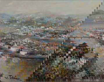 Lucien Delarue (French, 1925-2011) Oil on Canvas