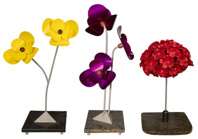 Kenneth Nelson (American, 1932-2022) Floral Metal Sculptures