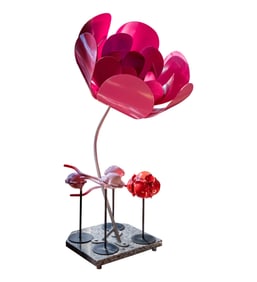 Kenneth Nelson (American, 1932-2022) Floral Metal Sculptures