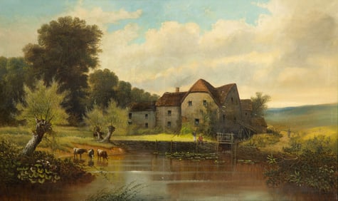 Unknown Artist (20th Century) 'Old Mill on the Dart' Oil on Canvas