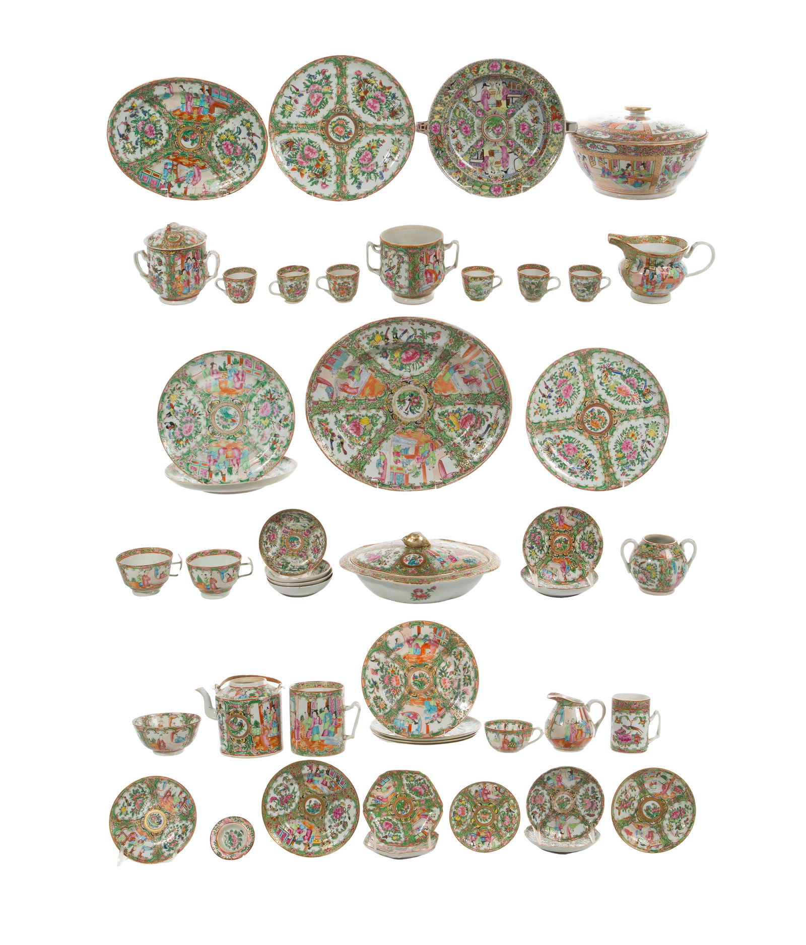 Chinese Rose Medallion Porcelain Assortment (1 of 1)