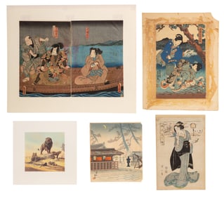 Utagawa Kunisada (Toyokuni III) (Japanese, 1786-1865) Woodblock Print Assortment