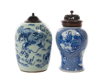 Chinese Blue and White Porcelain Ginger Jars
