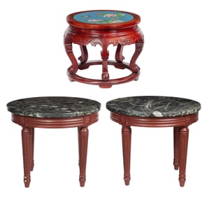 Asian Cloisonne and Wood Plant Stand