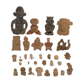 Mexican Pre-Columbian Style Figural Pottery Assortment