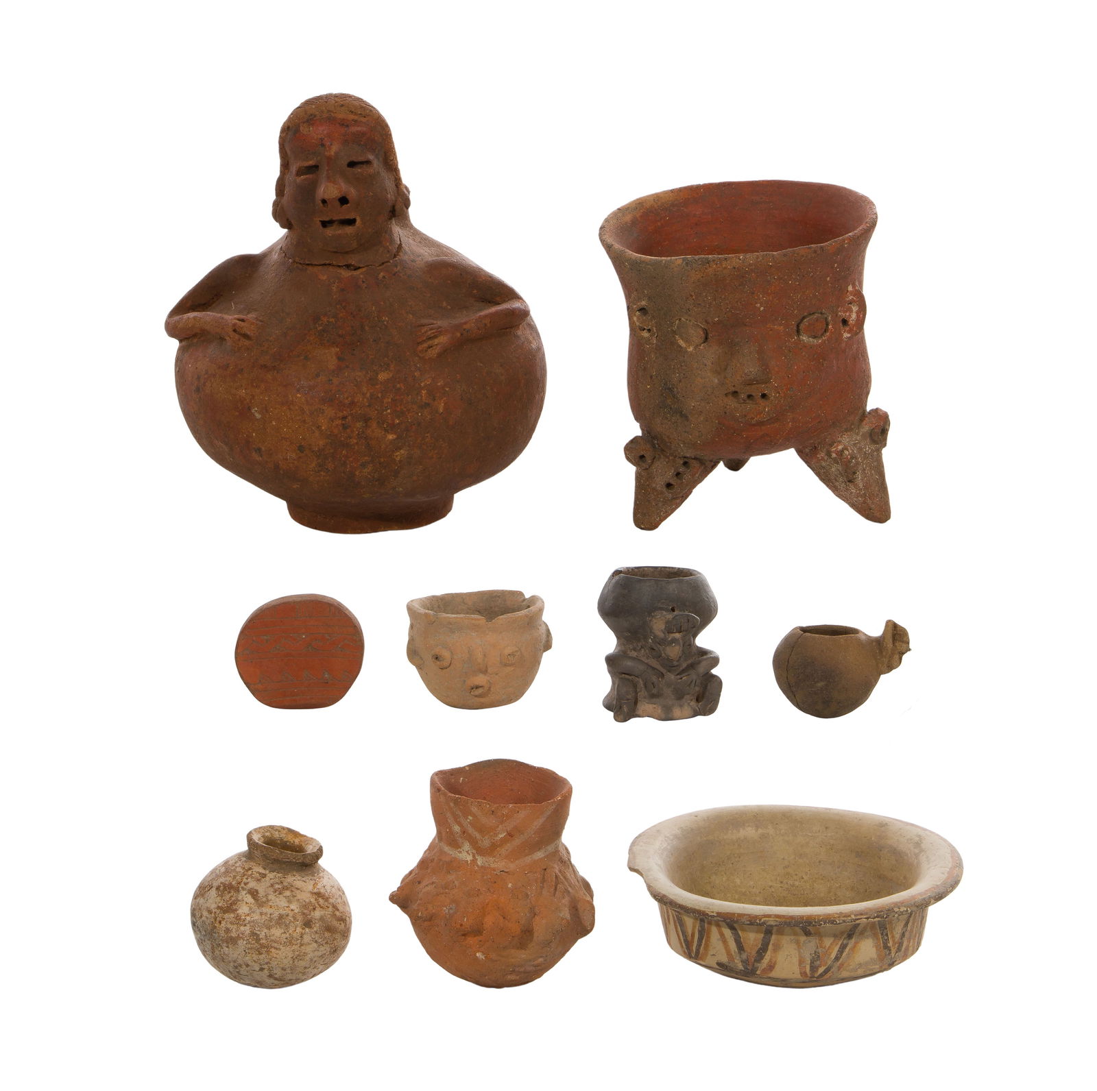 Pre-Columbian Style Mexican Pottery Assortment (1 of 2)