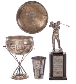 Sterling Silver and Silverplate Golf Trophy Assortment