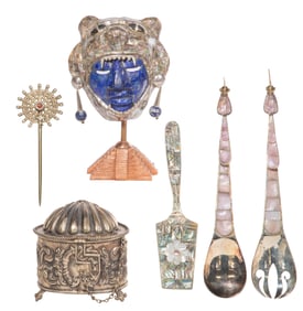 Los Castillo Taxco Silver Plated Salad Set