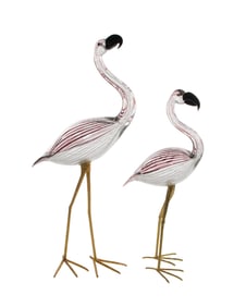 Licio Zanetti (20th Century) Murano Art Glass Flamingos