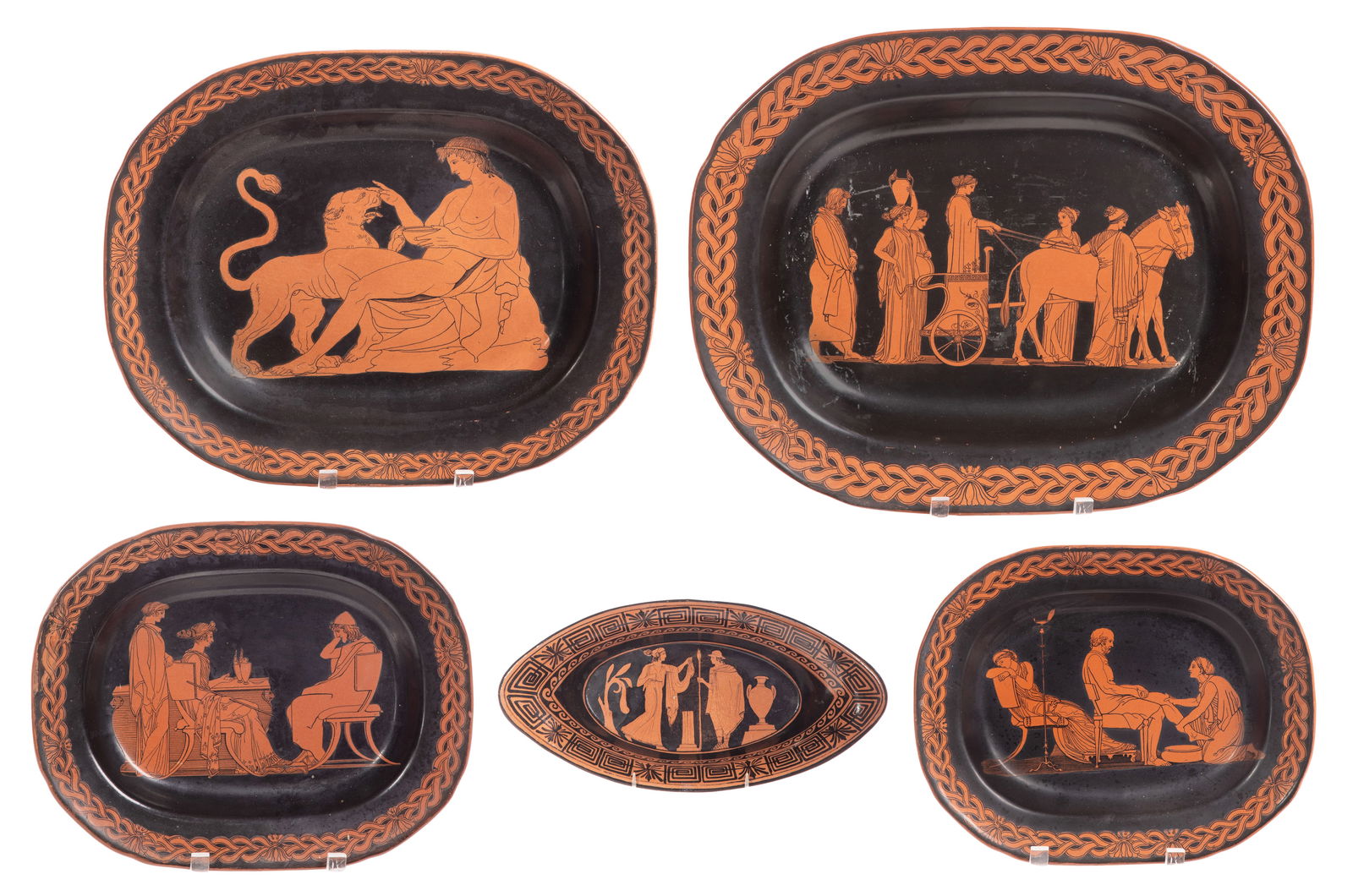 Classical Antiquities Attic Black Red Figure Ware Ceramic Platters (1 of 7)
