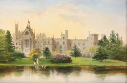 Minton 'Alton Towers' Pictorial Pottery Plaque