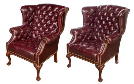 Tufted Leather Armchairs