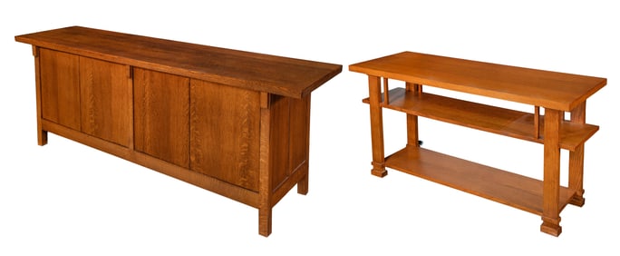 Mission Style Oak Sideboard and Sofa Table