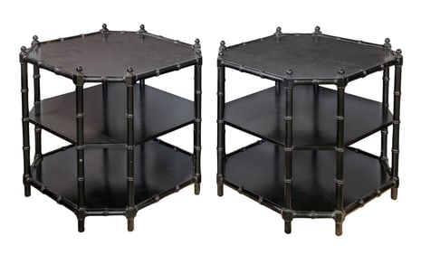 Faux Bamboo Side Tables