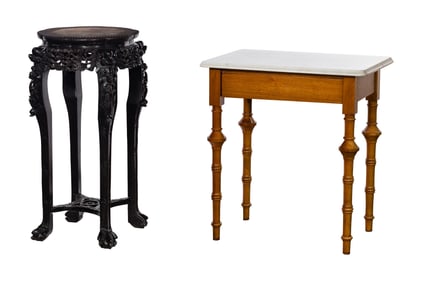 Marble Top Plant and Wash Stand