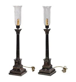 Corbell Silver Company Silverplate Column Lamps
