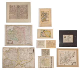 Hand Colored Map Assortment