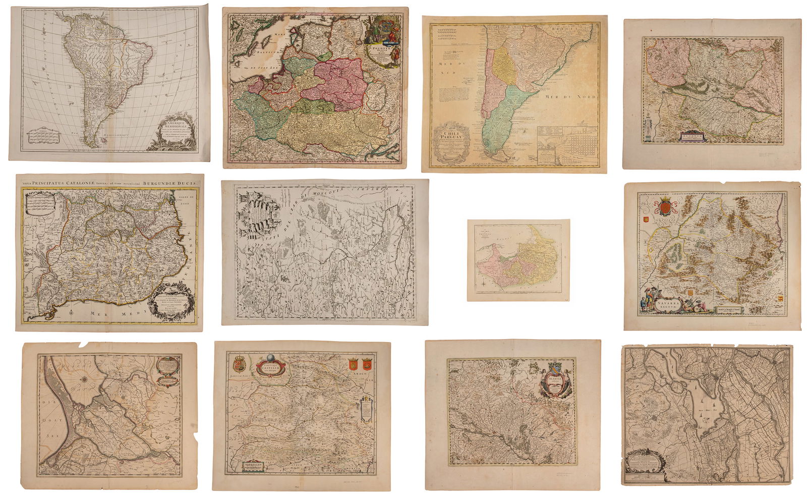 Hand Colored Map Assortment (1 of 13)