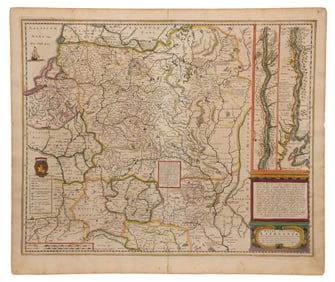 Jan Jansson (Dutch, 1588-1664) 'Magni Ducatus Lithuaniae' Hand Colored Copper Engraving Map