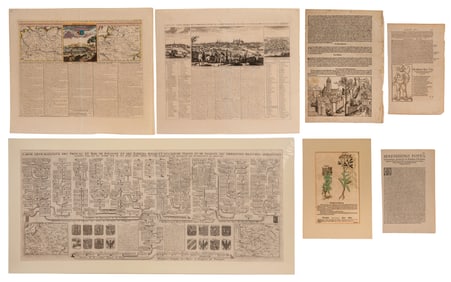Map and Post-Incunable Woodcut Assortment