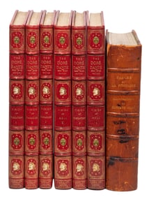 Gustave Dore Illustrated Dante and La Fontaine Leather Bound Books