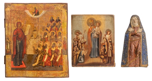 Russian Painted Wood Icons
