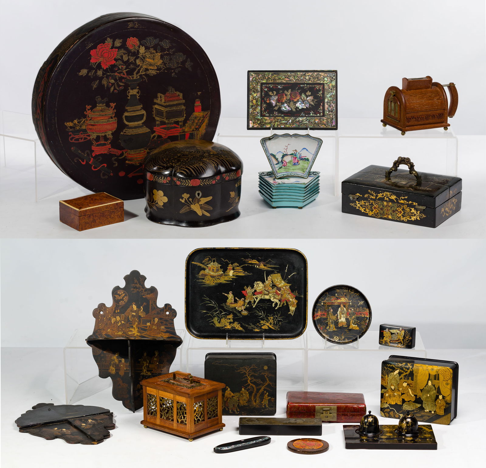 Chinese Wood Lacquer Object Assortment (1 of 1)